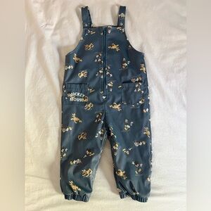 Disney Mickey Mouse Toddler Rain Snow Bib Overalls 24–36 Months Waterproof